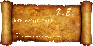 Károlyi Emil névjegykártya