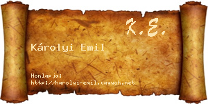 Károlyi Emil névjegykártya